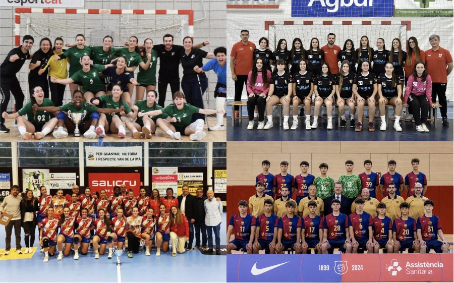 Les Franqueses, La Rioca, Sant Joan Despí i Barça, per partida triple, han estat els quatre clubs que han aixecat títols catalans de base
