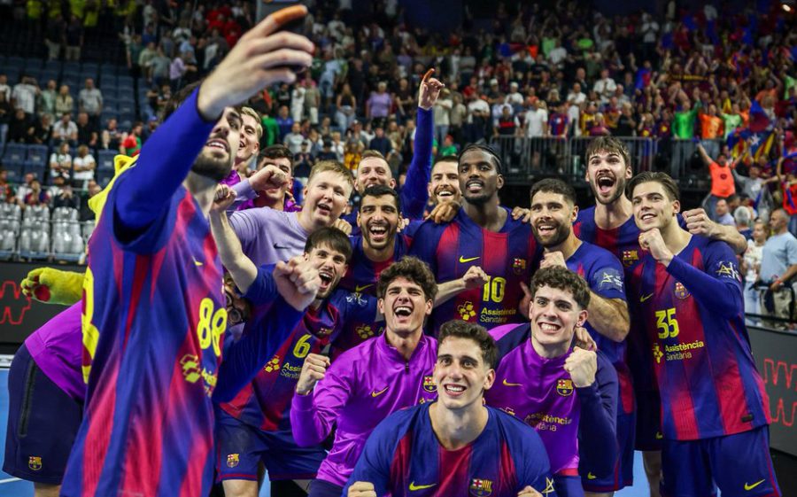 Els jugadors del Barça contents després de classificar-se per a la final