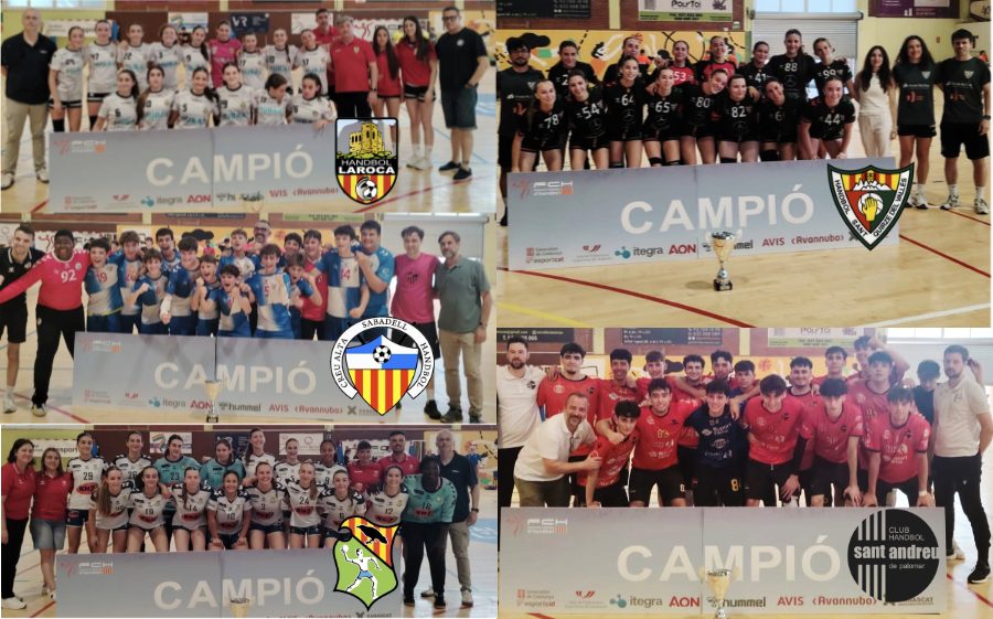 La Roca IF, Sabadell IM, Granollers CF (a l'esquerra) Sant Quirze (JF) i Sant Andreu (JM) (a la dreta)