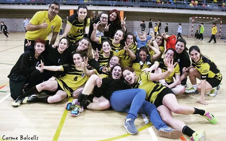 L'alegria de les jugadores després del títol