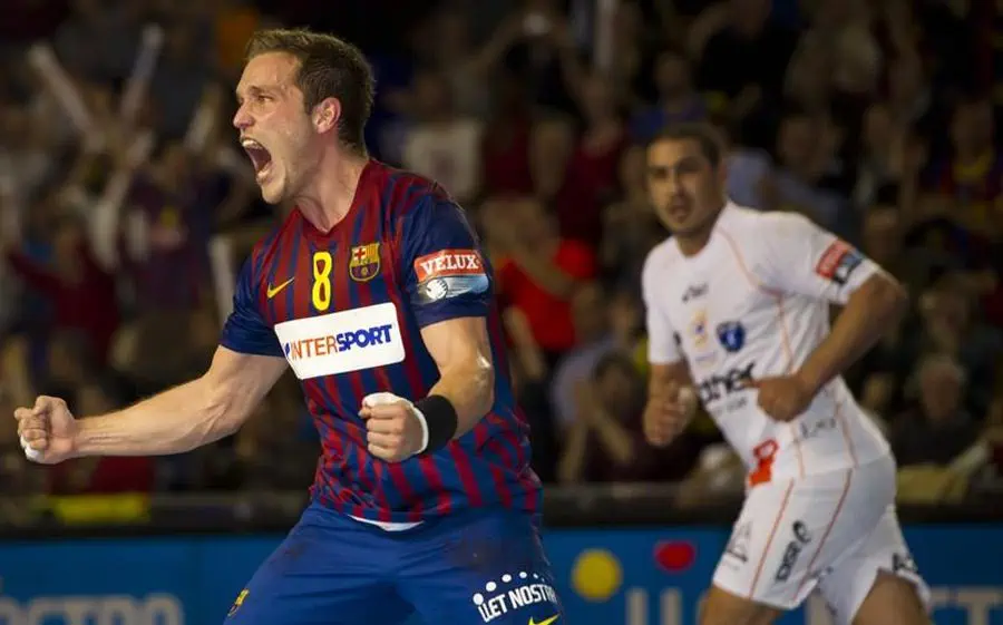 Víctor Tomàs en la remuntada davant el Montpellier la temporada 2011-12