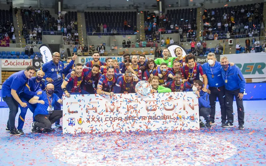 El Barça celebrant un títol més a nivell estatal