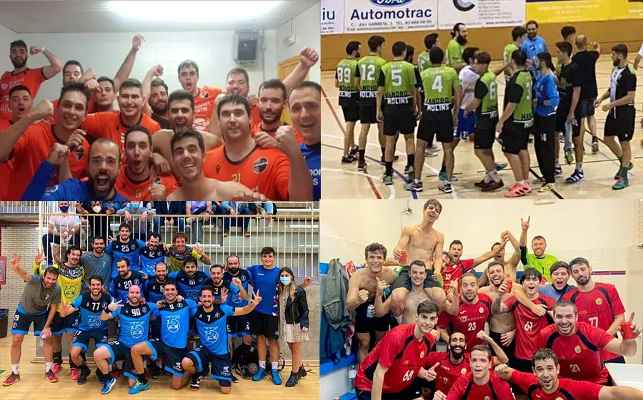 Sant Andreu, Escola Pia de Granollers (esquerra) i Molins B (dreta a dalt) són els líders, però l'Handbol Ribes (dreta a baix) manté el ple de punts (e