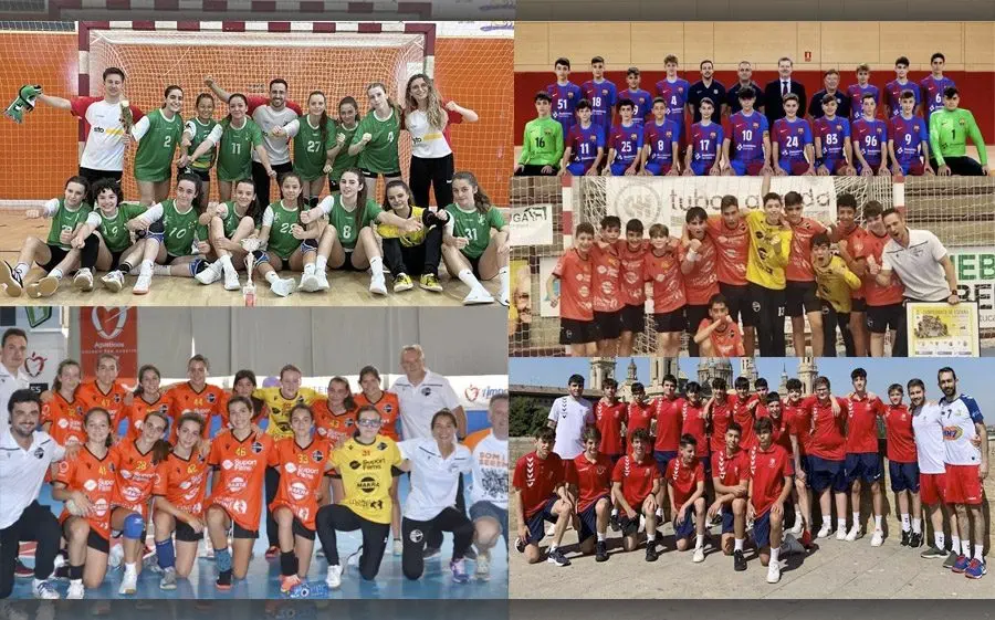 Els equips de Les Franqueses i Sant Andreu en infantils femenines (esquerra) i Barça, Sant Andreu i Granollers en infantil masculins (dreta) estaran a la fase final estatal