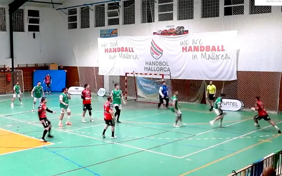 Imatge d'un partit de l'Handbol Mallorca a la seva pista