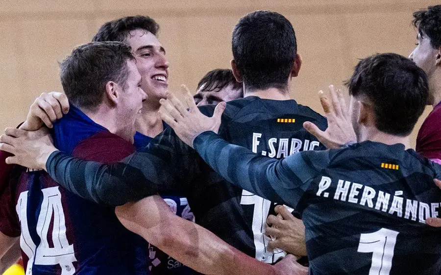 Alegria del filial blaugrana al final del matx