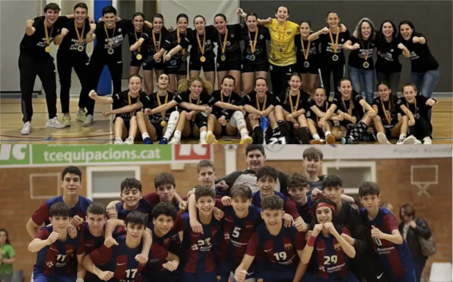 Handbol Poblenou i Barça campions de Catalunya Infantils