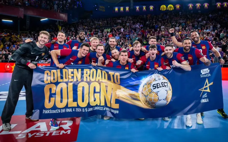 L'equip del Barça amb el bitllet per a la Final Four de Colònia