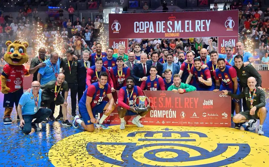 El Barça després de recollir la Copa del Rey