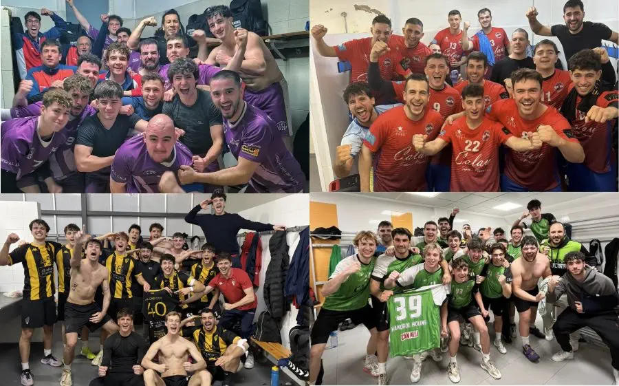 Sant Martí Adrianenc, Garbí (a dalt) Joventut Mataró i Molins (a sota) són els quatre equips que lluiten a dalt